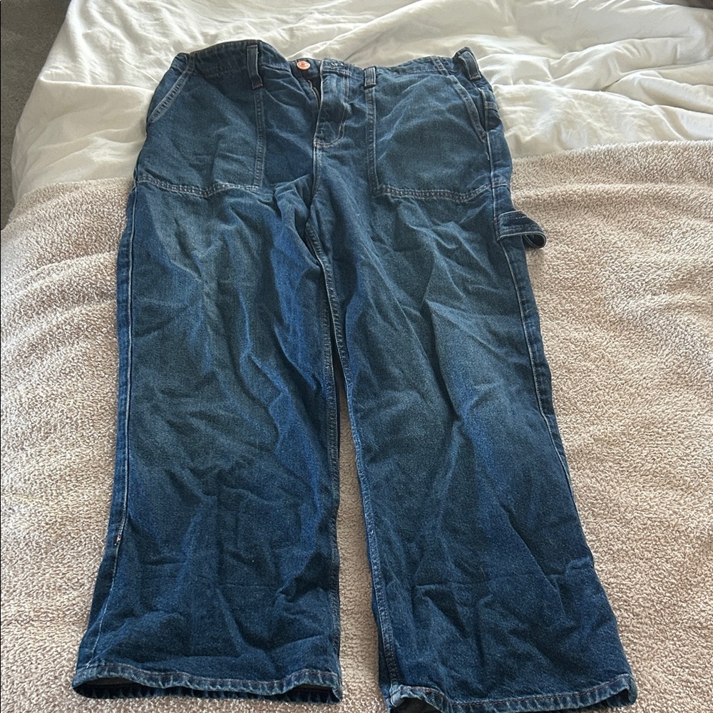 We The Free Women's Blue Straight Leg Jeans